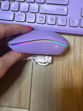 Purple LED Gaming Keyboard & Mouse 💜 Wireless RGB Backlit Set